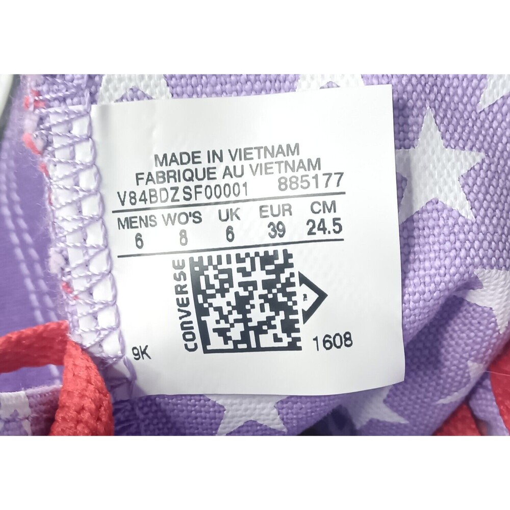 Converse Chuck Taylor All Star Canvas High Top Shoes Women's Size 8 Purple - Picture 6 of 10